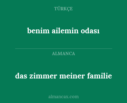 benim ailemin odası - das zimmer meiner familie