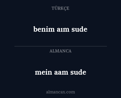 mein aam sude - benim aım sude