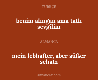 benim alıngan ama tatlı sevgilim - mein lebhafter, aber süßer schatz