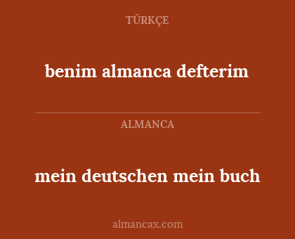 benim almanca defterim - mein deutschen mein buch