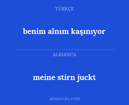 benim alnım kaşınıyor - meine stirn juckt