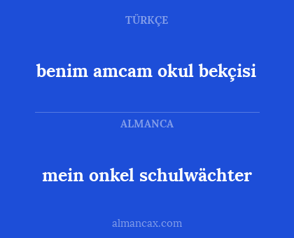 mein onkel schulwächter - benim amcam okul bekçisi