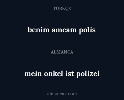 mein onkel ist polizei - benim amcam polis