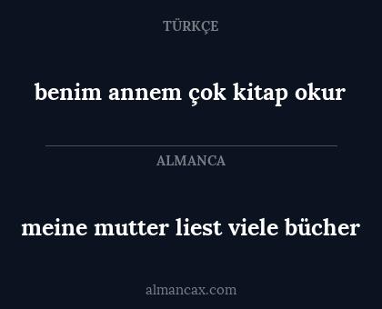 meine mutter liest viele bücher - benim annem çok kitap okur