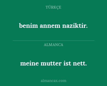 meine mutter ist nett. - benim annem naziktir.
