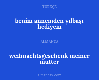 benim annemden yılbaşı hediyem - weihnachtsgeschenk meiner mutter