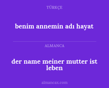 der name meiner mutter ist leben - benim annemin adı hayat