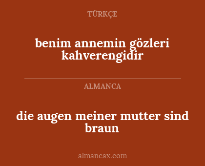 benim annemin gözleri kahverengidir - die augen meiner mutter sind braun