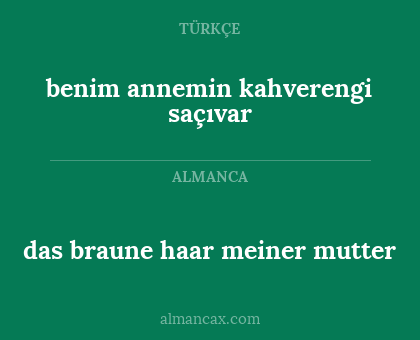 benim annemin kahverengi saçıvar - das braune haar meiner mutter