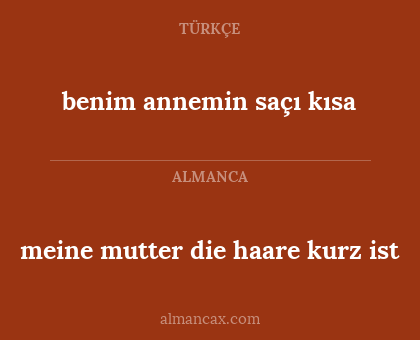 meine mutter die haare kurz ist - benim annemin saçı kısa