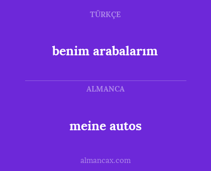 benim arabalarım - meine autos
