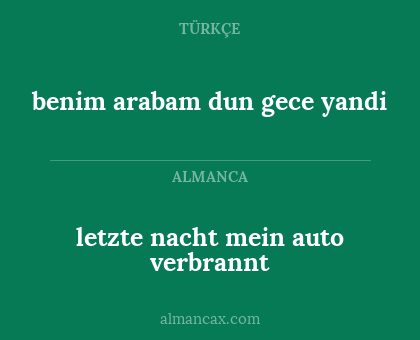 letzte nacht mein auto verbrannt - benim arabam dun gece yandi