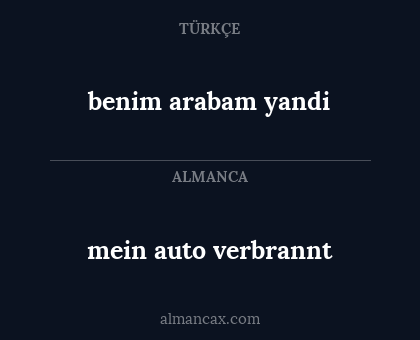 benim arabam yandi - mein auto verbrannt