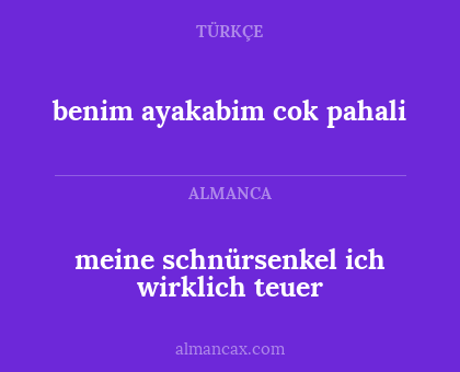 meine schnürsenkel ich wirklich teuer - benim ayakabim cok pahali