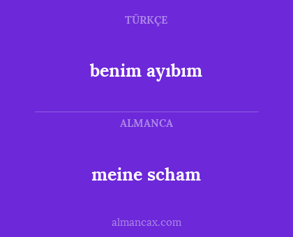benim ayıbım - meine scham