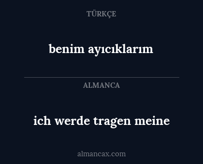 benim ayıcıklarım - ich werde tragen meine