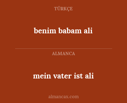 mein vater ist ali - benim babam ali