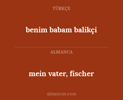 mein vater, fischer - benim babam balikçi