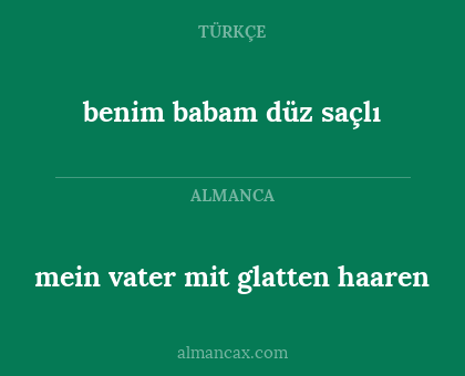 mein vater mit glatten haaren - benim babam düz saçlı