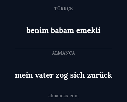 mein vater zog sich zurück - benim babam emekli