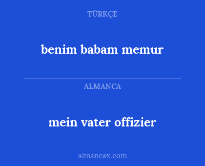 mein vater offizier - benim babam memur