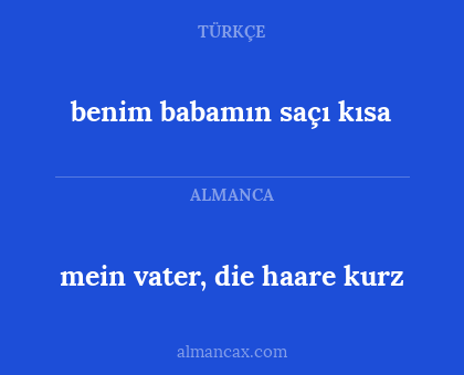 mein vater, die haare kurz - benim babamın saçı kısa