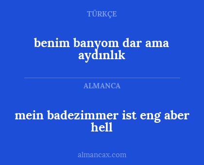 mein badezimmer ist eng aber hell - benim banyom dar ama aydınlık