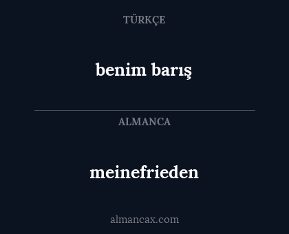 meinefrieden - benim barış