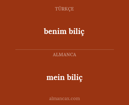 benim biliç - mein biliç
