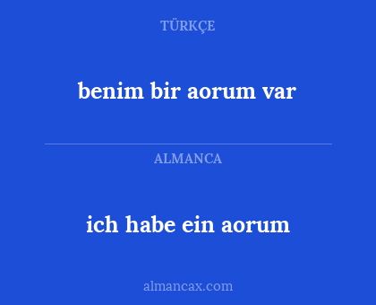 benim bir aorum var - ich habe ein aorum