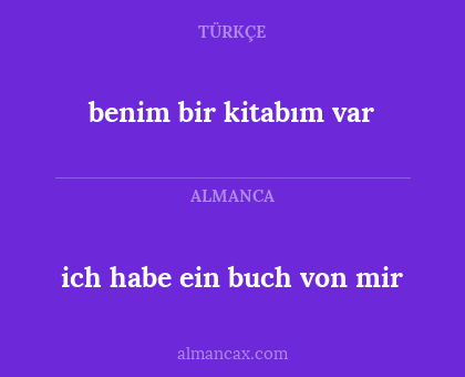 ich habe ein buch von mir - benim bir kitabım var