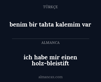 benim bir tahta kalemim var - ich habe mir einen holz-bleistift