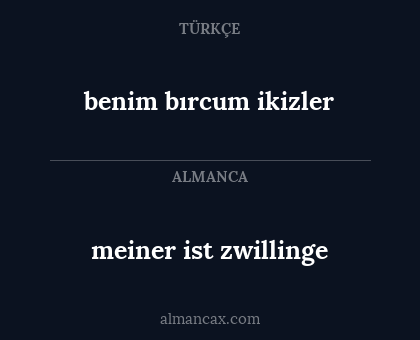 benim bırcum ikizler - meiner ist zwillinge