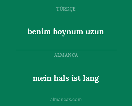 benim boynum uzun - mein hals ist lang