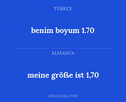 meine größe ist 1,70 - benim boyum 1.70