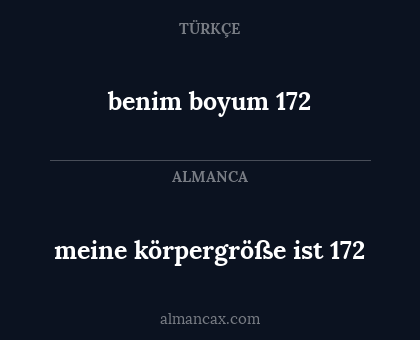 meine körpergröße ist 172 - benim boyum 172