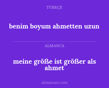 meine größe ist größer als ahmet - benim boyum ahmetten uzun
