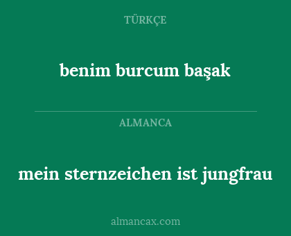benim burcum başak - mein sternzeichen ist jungfrau