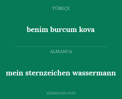 benim burcum kova - mein sternzeichen wassermann