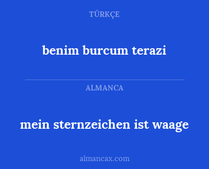 benim burcum terazi - mein sternzeichen ist waage