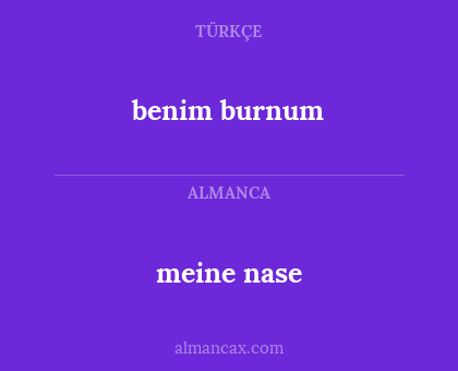 meine nase - benim burnum