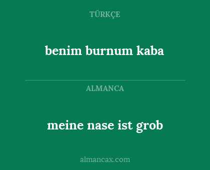 meine nase ist grob - benim burnum kaba