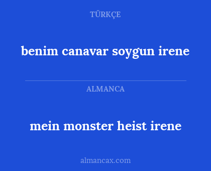 benim canavar soygun irene - mein monster heist irene