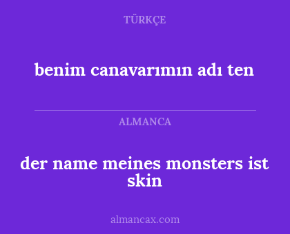 der name meines monsters ist skin - benim canavarımın adı ten