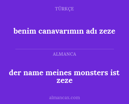 benim canavarımın adı zeze - der name meines monsters ist zeze