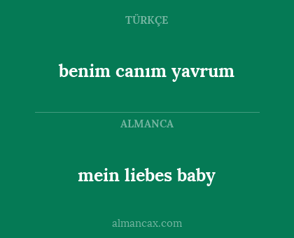 mein liebes baby - benim canım yavrum