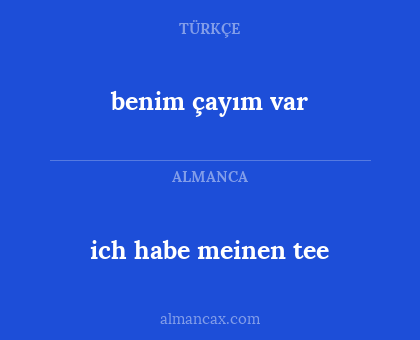 benim çayım var - ich habe meinen tee