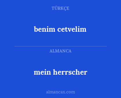 mein herrscher - benim cetvelim