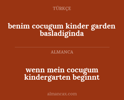 benim cocugum kinder garden basladiginda - wenn mein cocugum kindergarten beginnt