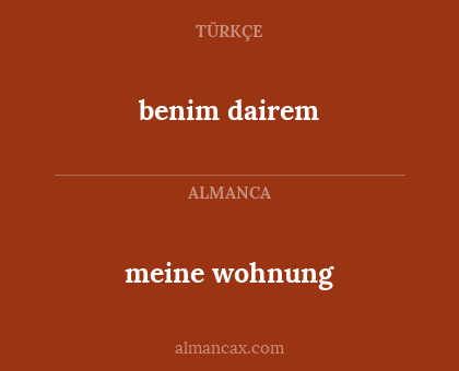benim dairem - meine wohnung